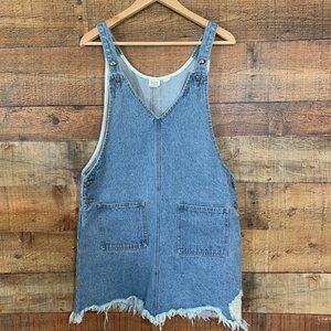 Some Days Lovin Denim Overall Distressed Dress